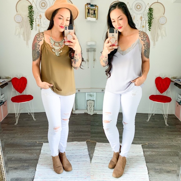 Size LARGE left✨ Periwinkle Lace Cami - Picture 4 of 4